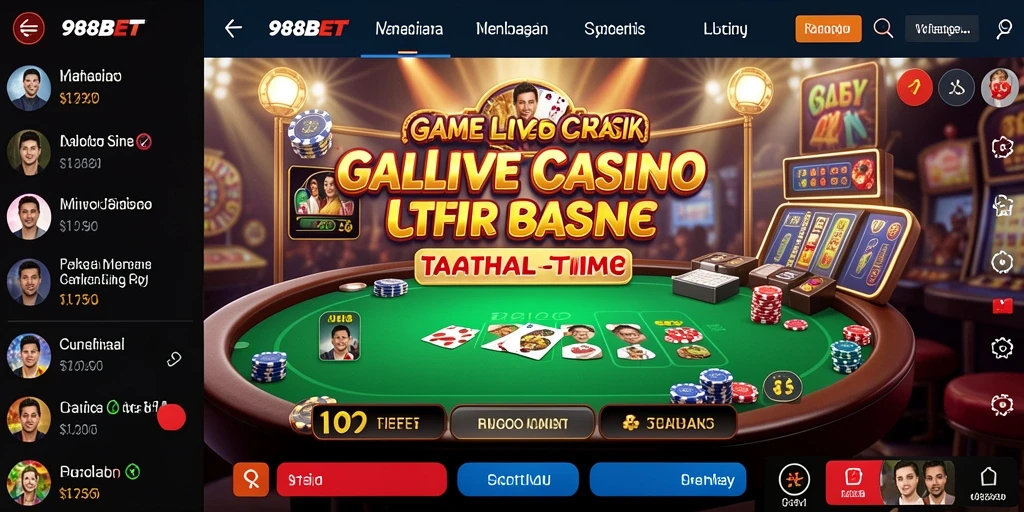 Gameplay Live Casino yang seru dengan dealer profesional.