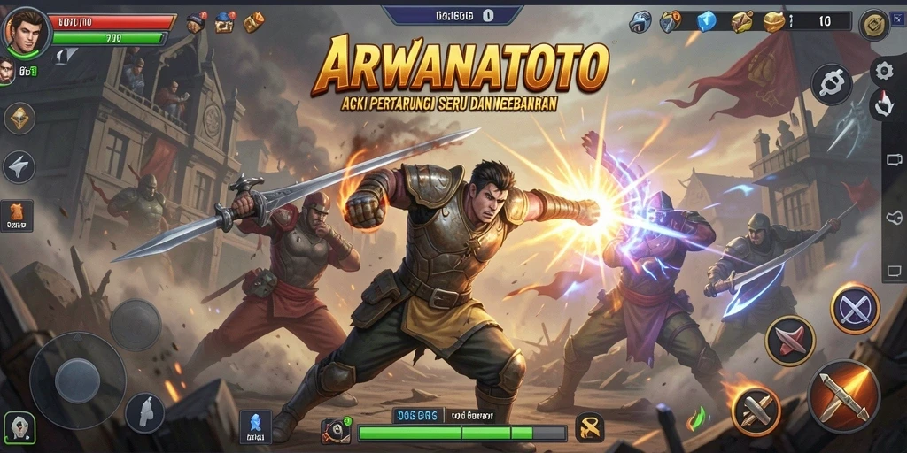 Tampilan gameplay ARWANATOTO yang penuh aksi dan mendebarkan.