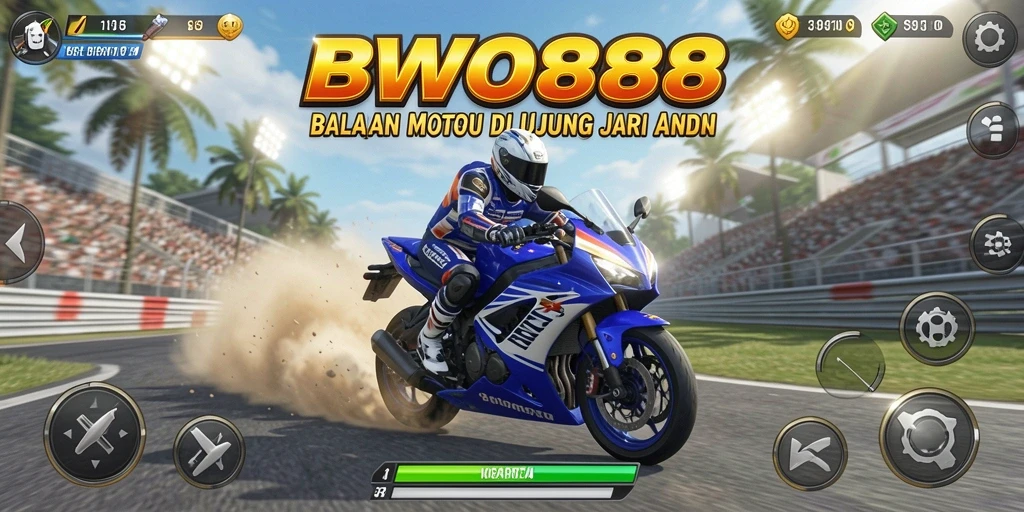 Gameplay BWO888 yang seru dan mendebarkan di lintasan balap.