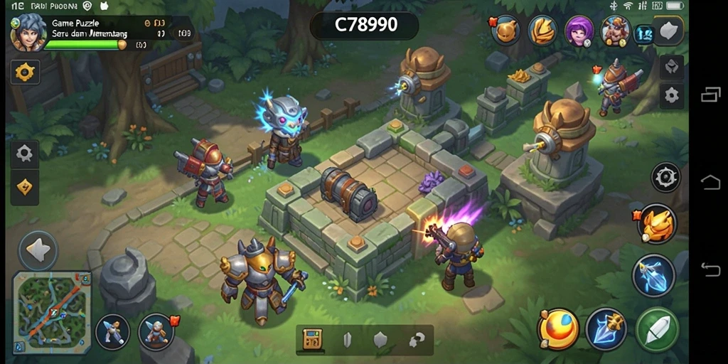 Tampilan gameplay seru dan interaktif dari game Puzzle C7890.