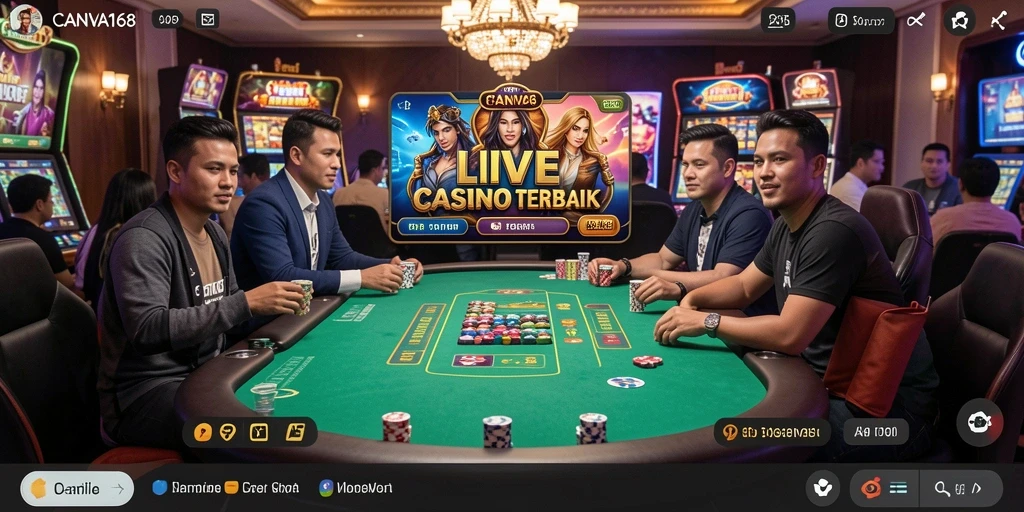 Screenshot CANVA168 menampilkan gameplay Live Casino yang menarik dan interaktif.