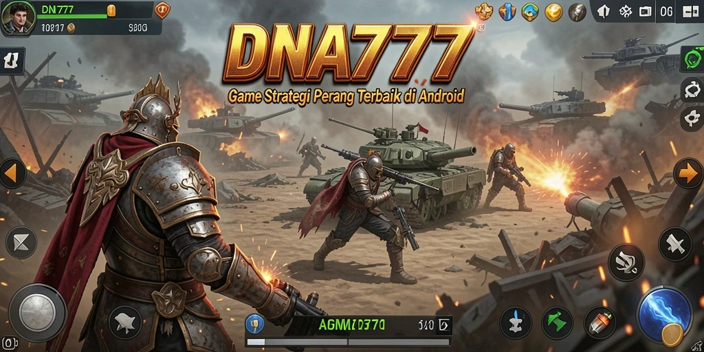 Screenshot menunjukkan aksi strategis di medan perang DNA777.