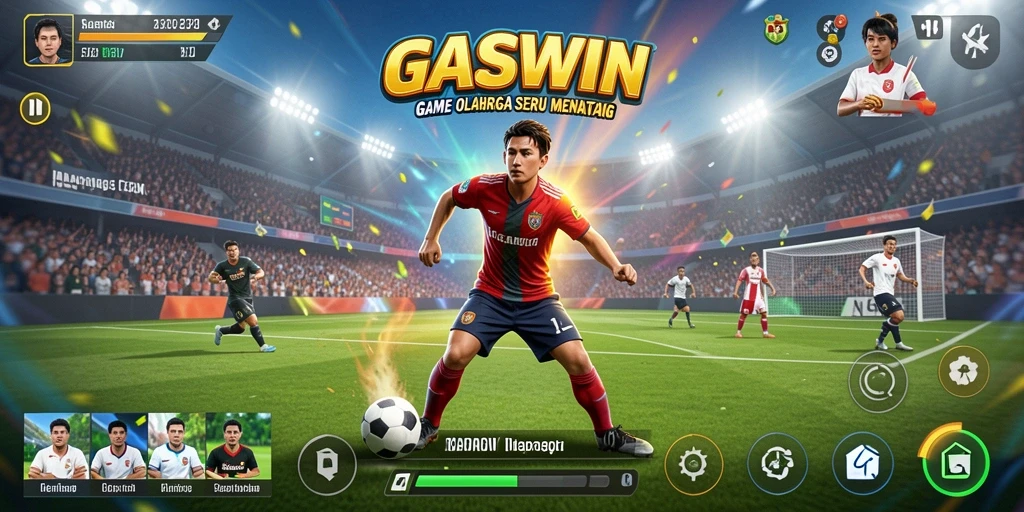 Tampilan gameplay GASWIN yang menarik dan penuh aksi olahraga.