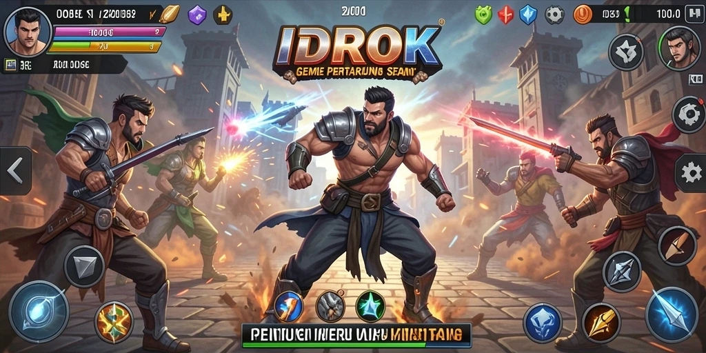 Screenshot IDROK menampilkan pertarungan epik dengan karakter yang beraksi.