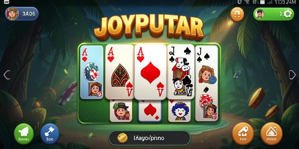 Tangkapan layar gameplay seru dari JOYPUTAR yang menampilkan kartu Domino.