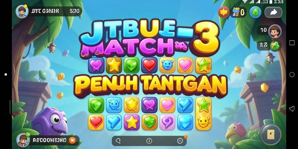 Gameplay menarik dalam JTBLUE dengan tantangan Match-3.