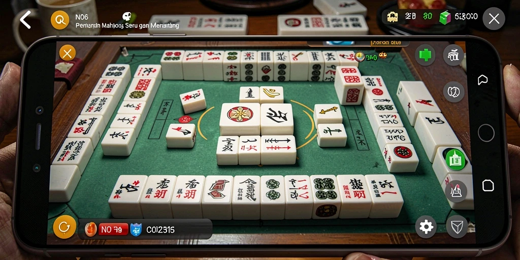 Tangkapan layar N06 menampilkan gameplay seru Mahjong yang penuh tantangan.