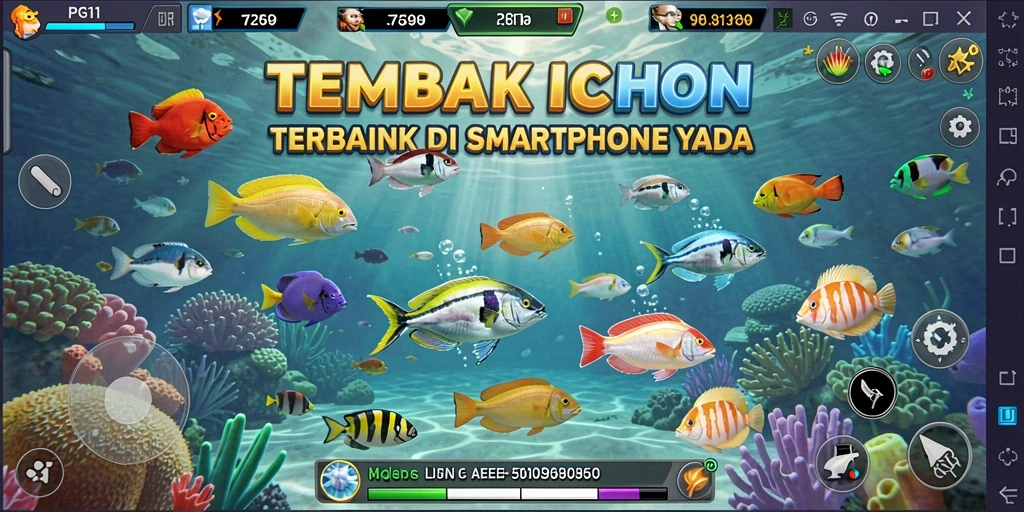 Tampilan gameplay PG11 saat menangkap ikan secara real-time.