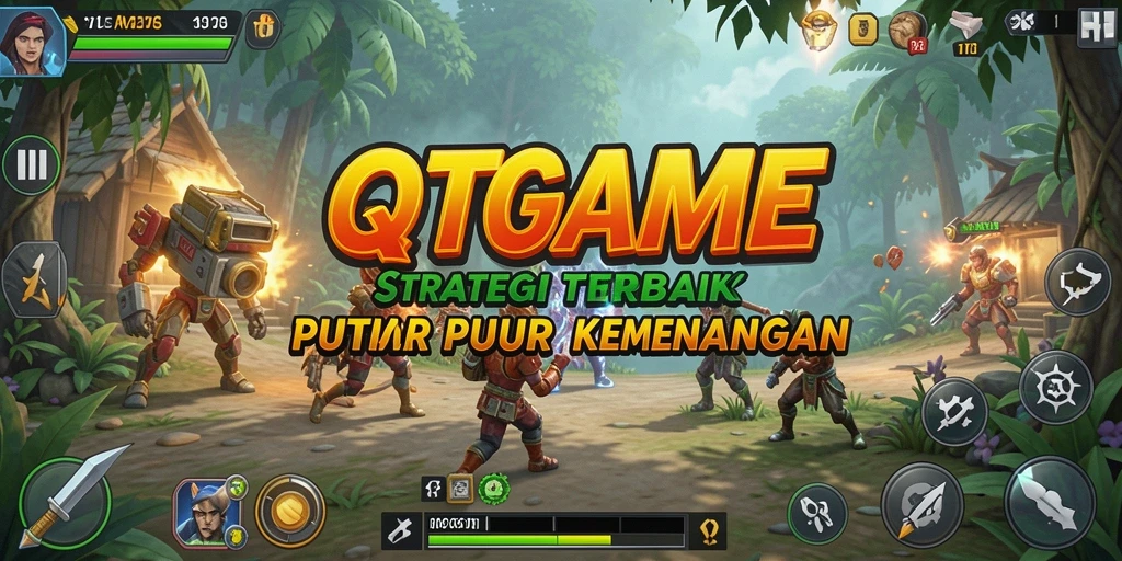 Tampilan gameplay QTGAME dengan pertempuran strategis yang mendebarkan.