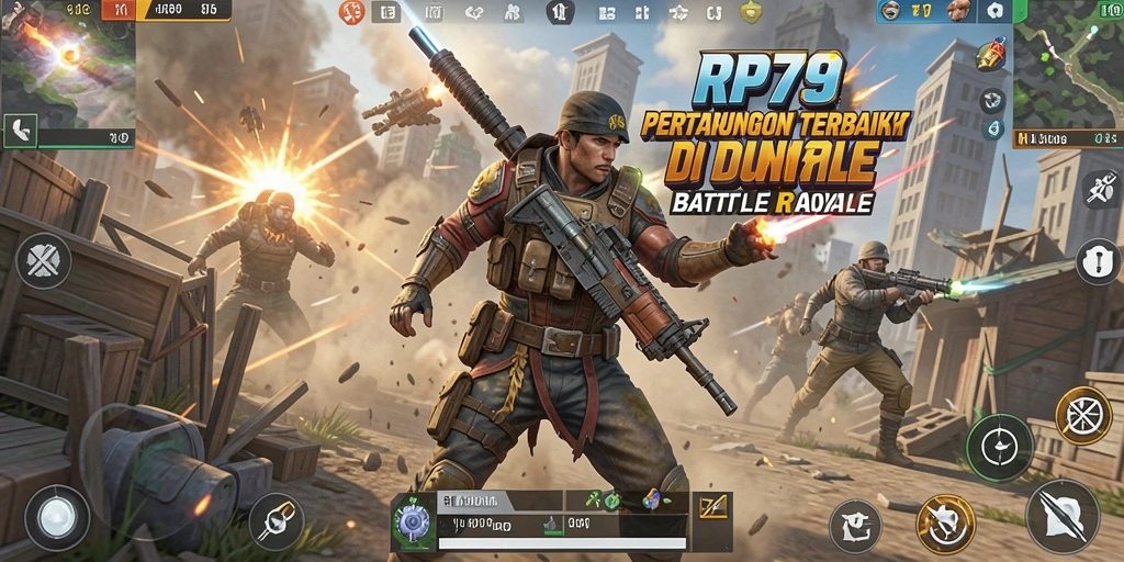 Tampilan menarik dari gameplay Battle Royale di RP79 yang mendebarkan.