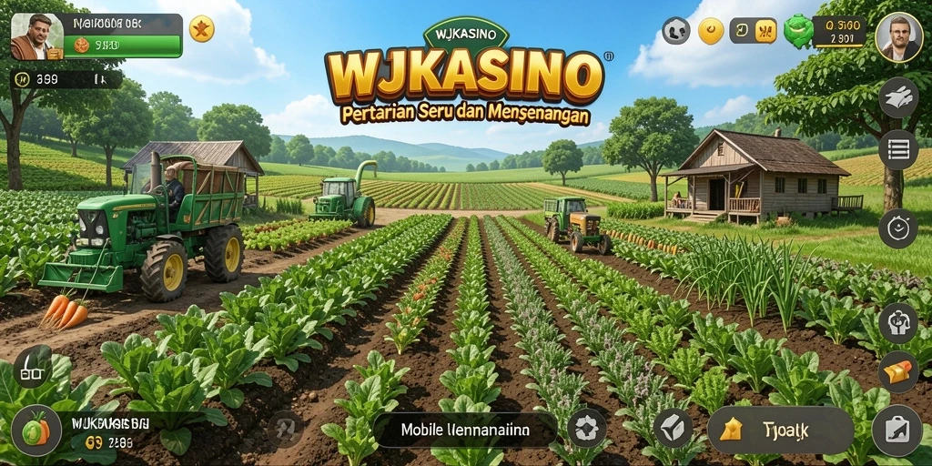 Tampilan menarik gameplay WJKASINO saat berkebun dan merawat hewan.